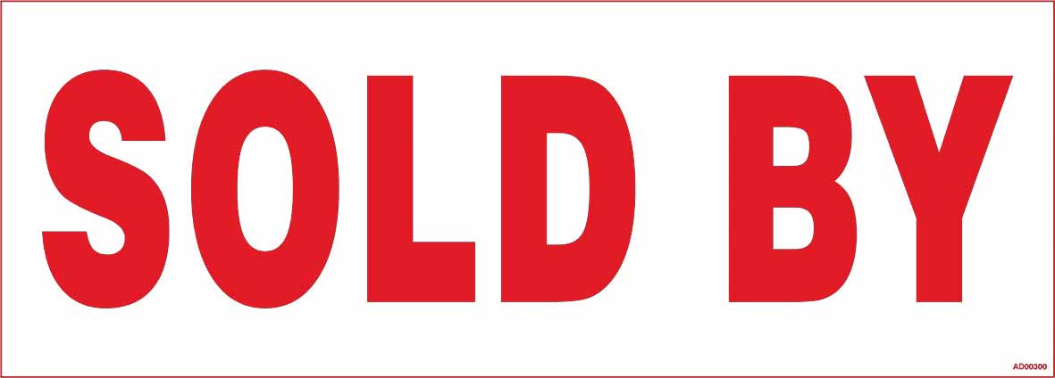 AD00300: SOLD BY - self-adhesive sign - SOLD OUT