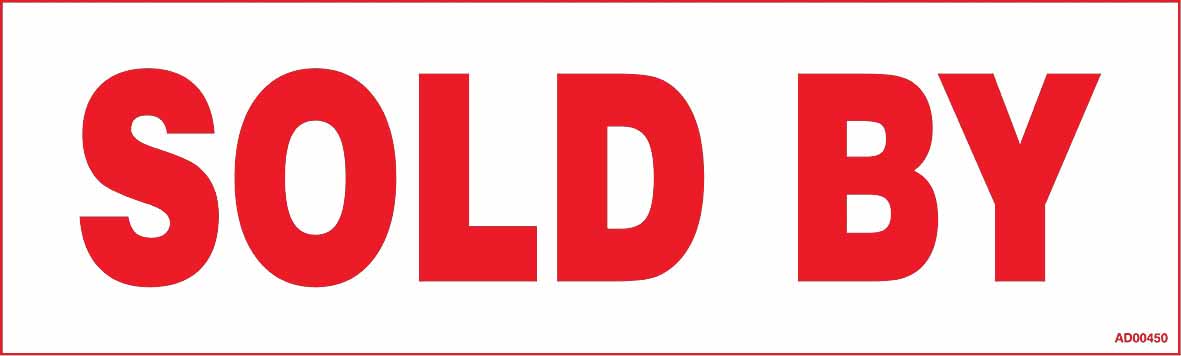 AD00450: SOLD BY - vinyl self-adhesive sign - SOLD OUT